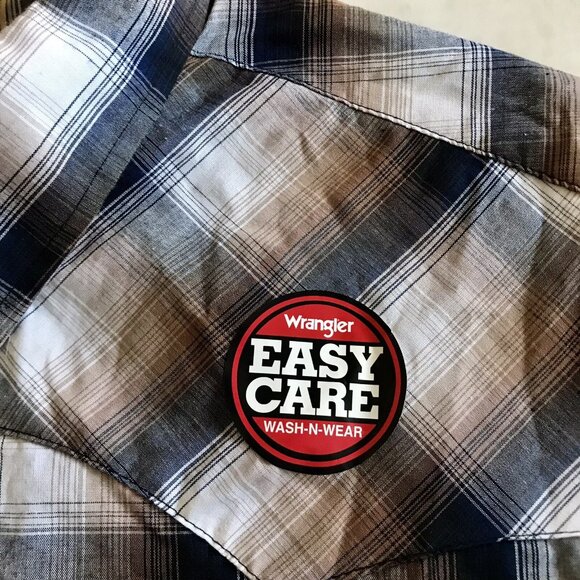 Wrangler Short Sleeve Brown Western Pearl Snap Shirt Mens XL NWOT - Picture 4 of 7